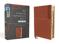 Niv, Thinline Reference Bible (Deep Study at a Portable Size), Large Print, Leathersoft, Brown, Red Letter, Thumb Indexed, Comfort Print - Ingram