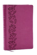NKJV Personal Size Large Print Bible with 43,000 Cross References, Pink Leathersoft, Red Letter, Comfort Print - Ingram