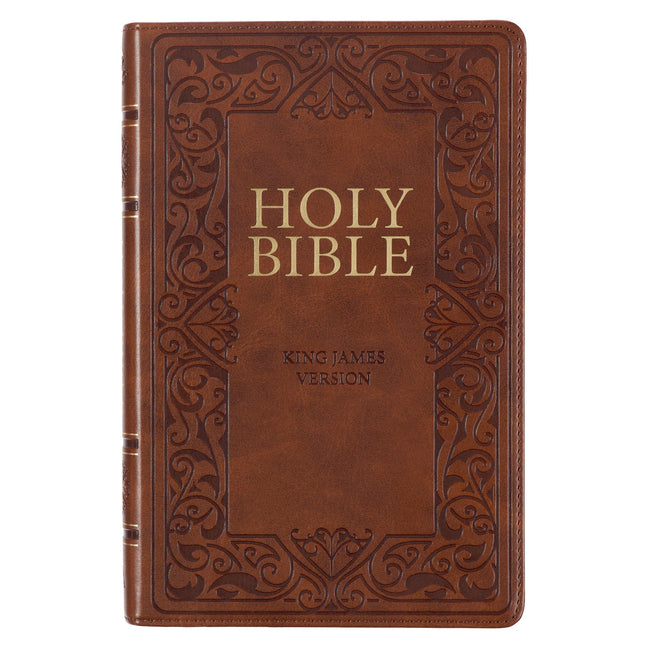 KJV Bible Deluxe Gift (Faux Leather, Medium Brown) - Ingram
