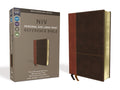 NIV, Personal Size Reference Bible, Large Print, Imitation Leather, Brown, Red Letter Edition, Comfort Print - Ingram