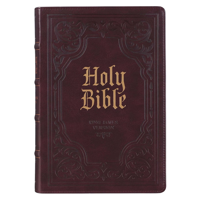 KJV Bible Giant Print Full-Size (Faux Leather, Dark Brown) - Ingram