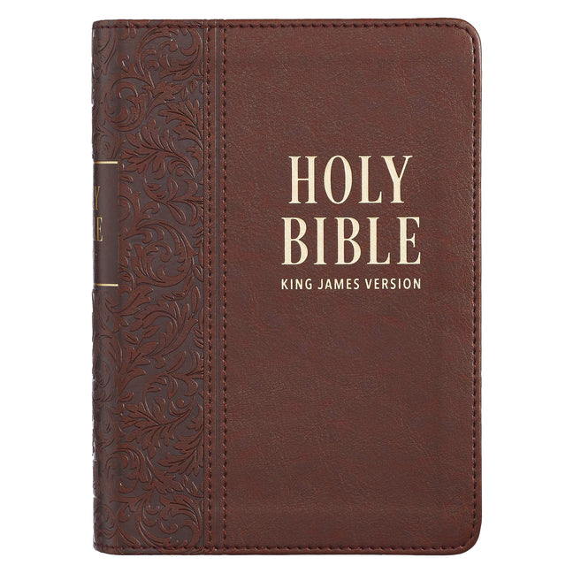 KJV Bible Compact Large Print (Faux Leather, Medium Brown) - Ingram
