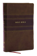 NKJV Personal Size Large Print Bible with 43,000 Cross References, Brown Leathersoft, Red Letter, Comfort Print - Ingram