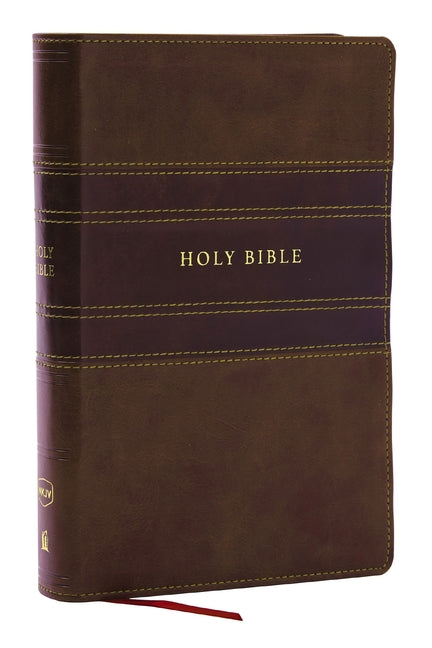 NKJV Personal Size Large Print Bible with 43,000 Cross References, Brown Leathersoft, Red Letter, Comfort Print - Ingram