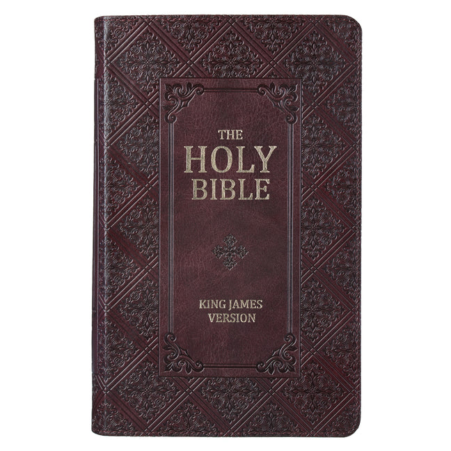 KJV Giant Print Lux-Leather Pattern Dark Brown - Ingram