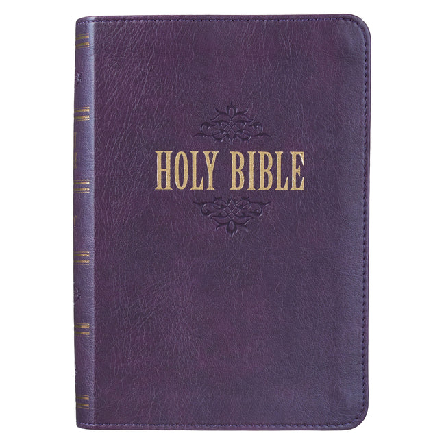 KJV Compact Large Print Lux-Leather Purple - Ingram