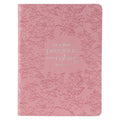 Christian Art Gifts Strawberry Pink Floral Vegan Leather Small Journal Inspirational Scripture Women's Notebook More Precious Than Rubies Bible Verse - Ingram